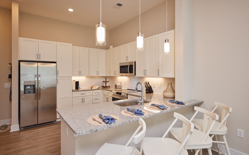 a wide open kitchen