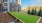 a building with a lawn and trees