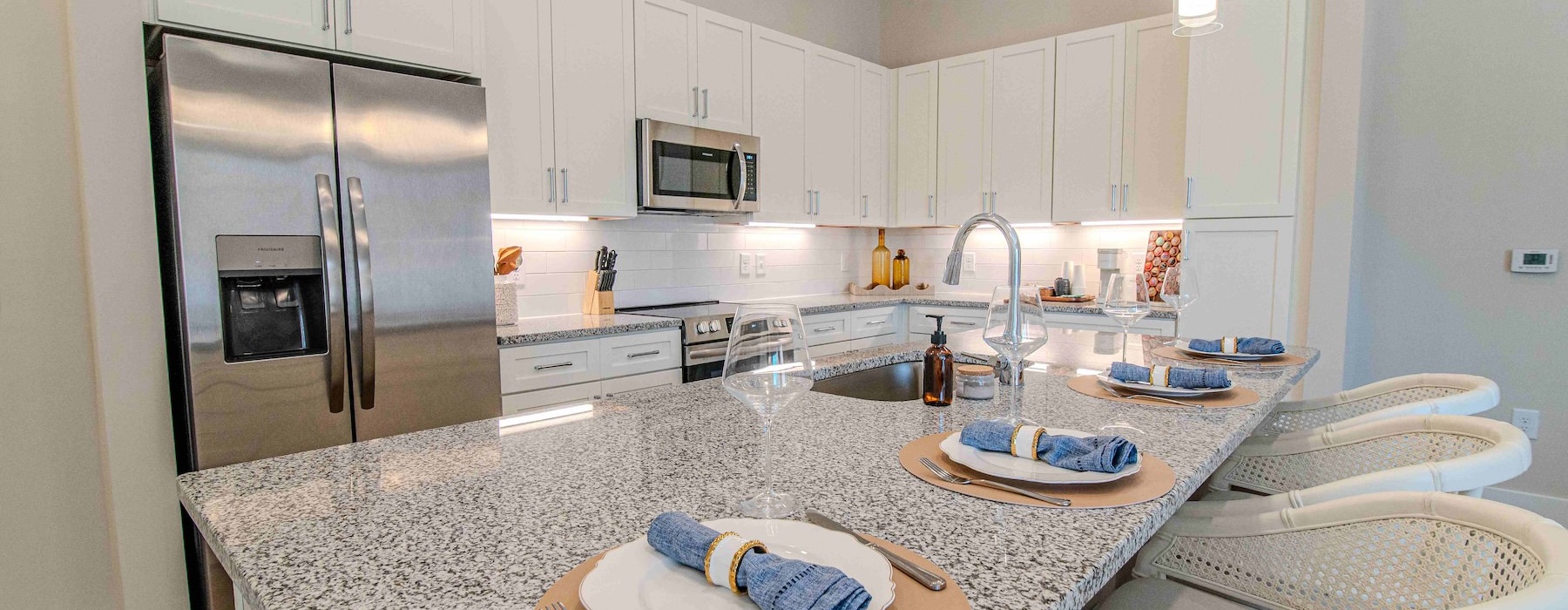 kitchen with stainless steel appliances and an island