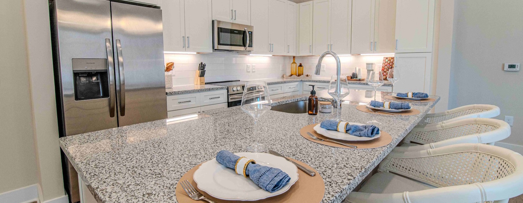 kitchen with stainless steel appliances and an island